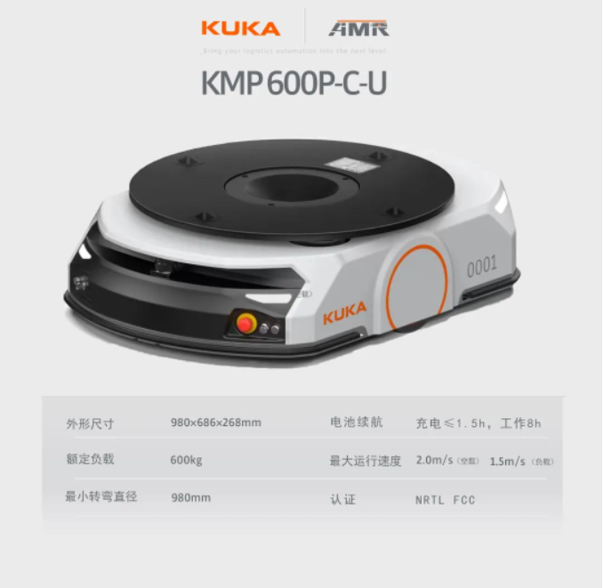 KUKA AMR家族迎新成员，KMP 600P-C-U正式上线！